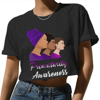 Prematurity Awareness Purple Women Prematurity Prematurity Awareness Women Cropped T-shirt - Monsterry DE