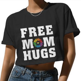 Pride Month Free Mom Hugs Rainbow Lgbt Women Cropped T-shirt - Monsterry