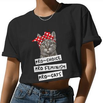 Pro Choice Pro Feminism Pro Cats Shirt Women Cropped T-shirt - Monsterry AU