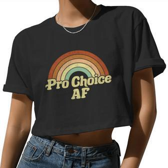 Pro Choice Vintage Rainbow Women Cropped T-shirt - Monsterry UK
