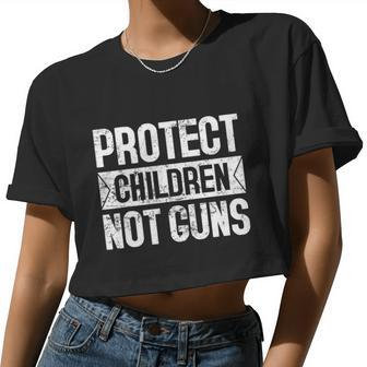 Protect Children Not Guns Enough End Gun Violence Women Cropped T-shirt - Monsterry UK