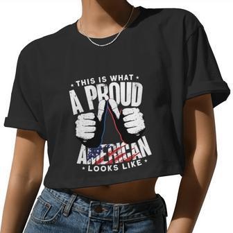 Proud American Looks Like 4Th Of July Women Cropped T-shirt - Monsterry