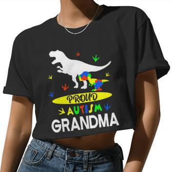 Proud Autism Grandma Women Cropped T-shirt - Monsterry