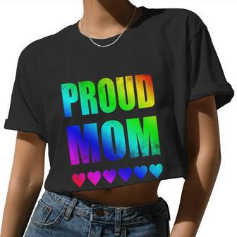 Proud Mom Gay Lesbian Lgbtq Pride Rainbow V2 Women Cropped T-shirt - Monsterry CA