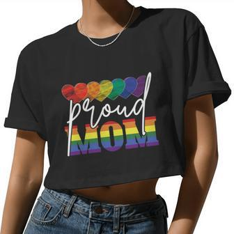 Proud Mom Lgbtq Rainbow Flag Gay Pride Lgbt V2 Women Cropped T-shirt - Monsterry