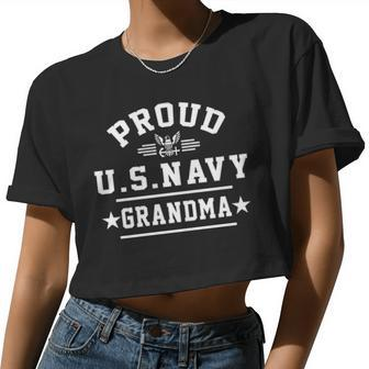 Proud Navy Grandma Women Cropped T-shirt - Monsterry DE