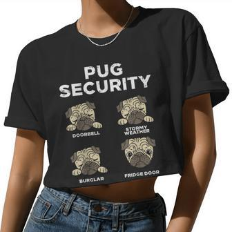 Pug Security Animal Pet Dog Lover Owner Women Women Cropped T-shirt - Monsterry CA