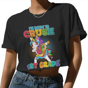 Im Ready To Crush 1St Grade Unicorn Back To School Women Cropped T-shirt - Monsterry AU