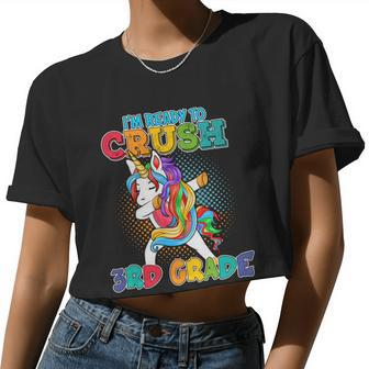 Im Ready To Crush 3Rd Grade Unicorn Back To School Women Cropped T-shirt - Monsterry DE