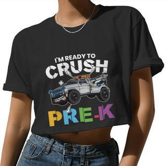 Ready To Crush Prek Truck Back To School Women Cropped T-shirt - Monsterry UK