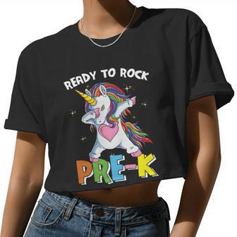 Ready To Rock Prek Unicorn Back To School Women Cropped T-shirt - Monsterry AU