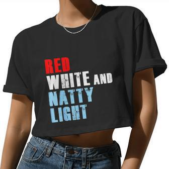 Red White & Nattylight For Mens Womens 4Th Of July Women Cropped T-shirt - Monsterry