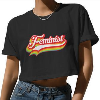 Retro Feminist Logo Women Cropped T-shirt - Monsterry DE