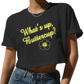 Retro What's Up Buttercup T Happy Positive Flower Women Cropped T-shirt - Monsterry AU