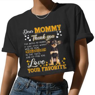 Russkiy Toy Dear Mommy Thank You For Being My Mommy Women Cropped T-shirt - Monsterry CA