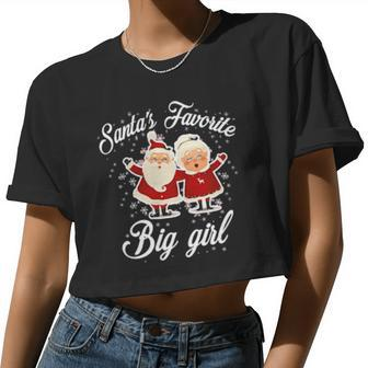 Santa's Favorite Big Girl Women Cropped T-shirt - Monsterry