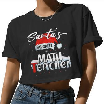 Santas Favorite Math Teacher Women Cropped T-shirt - Monsterry UK