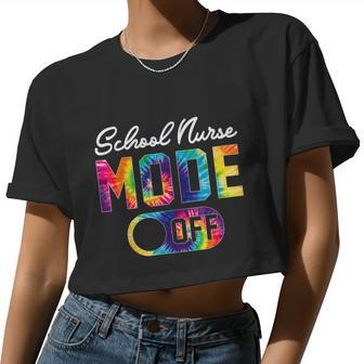 School Nurse Mode Off Last Day Of School Tie Dye Summer Women Cropped T-shirt - Monsterry
