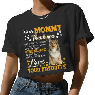 Scotch Collie Dear Mommy Thank You For Being My Mommy Women Cropped T-shirt - Monsterry AU
