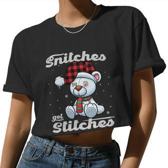 Snitches Get Stitches Elf Xmas Snitches Get Stitches Women Cropped T-shirt - Monsterry CA