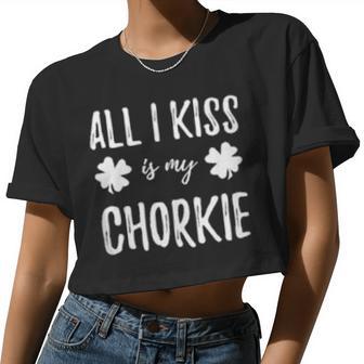 St Patricks Day Chorkie Dog Mom Irish Women Cropped T-shirt - Monsterry DE