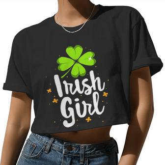 St Patricks Day Irish Girl Women Cropped T-shirt - Monsterry