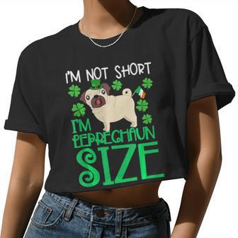 St Patricks Day Shirt For Women Leprechaun Size Pug Irish Women Cropped T-shirt - Monsterry DE
