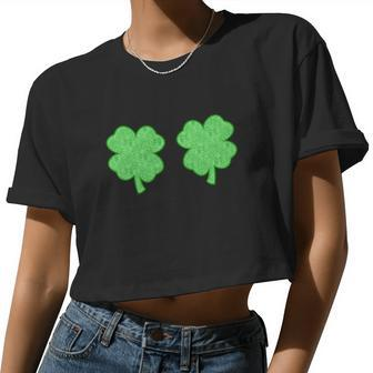 St Patricks Day Women Shamrock Boobs Women Cropped T-shirt - Monsterry AU