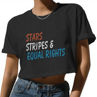 Stars Stripes And Equal Rights 4Th Of July Women's Rights Women Cropped T-shirt - Monsterry