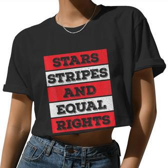 Stars Stripes Equal Rights Bold 4Th Of July Women's Rights Women Cropped T-shirt - Monsterry