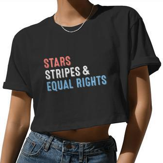 Stars Stripes And Equal Rights 4Th Of July Women Cropped T-shirt - Monsterry