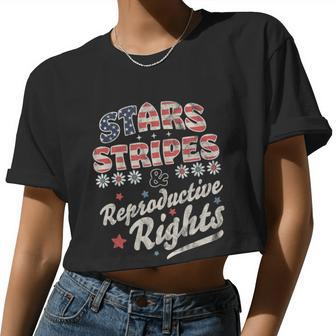 Stars Stripes Reproductive Rights Patriotic 4Th Of July Usa Flag Women Cropped T-shirt - Monsterry UK