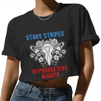 Stars Stripes Reproductive Rights Patriotic 4Th Of July V4 Women Cropped T-shirt - Monsterry AU