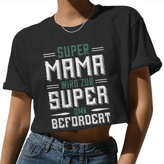 Super Mama Wird Zur Papa T-Shirt Father's Day Women Cropped T-shirt - Monsterry AU