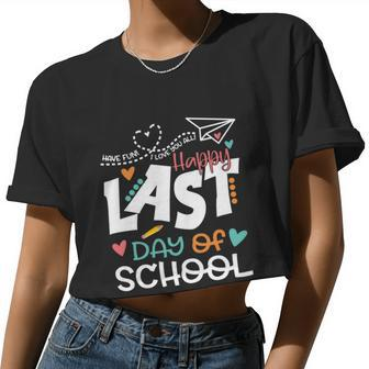 Teachers Kids Graduation Students Happy Last Day Of School Meaningful Women Cropped T-shirt - Monsterry