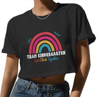 Team Kindergarten We Stick Together Graphic Plus Size Shirt For Kids Teacher Women Cropped T-shirt - Monsterry