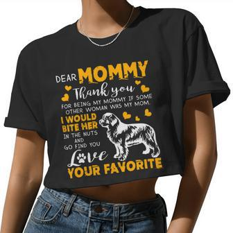 Tibetan Terrier Dear Mommy Thank You For Being My Mommy 2 Women Cropped T-shirt - Monsterry DE