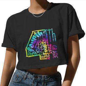 Tie Dye Fourth 4Th Grade Typography Back To School Women Cropped T-shirt - Monsterry AU