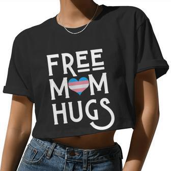 Transgender Heart Free Mom Hugs Cool Women Cropped T-shirt - Monsterry DE
