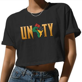 Unity For African American Black Pride Kings & Queens Women Cropped T-shirt - Monsterry