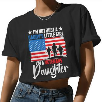 Us I´M Not Just Daddys Little Girl I´M A Veterans Daughter 155 Women Cropped T-shirt - Monsterry