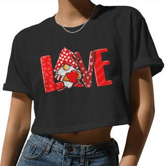 Valentines Day Gnome Love Boys Girls Women Cropped T-shirt - Monsterry