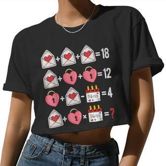 Valentines Day Order Of Operations Valentines Math Teacher Women Cropped T-shirt - Monsterry