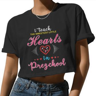 Valentines Day Preschool Teacher For Teachers In Love Women Cropped T-shirt - Monsterry DE