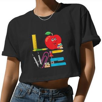 Valentines Day Teacher Love School Teaching Women Cropped T-shirt - Monsterry