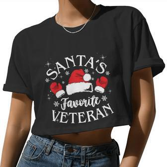Veteran Santa Xmas Santa's Favorite Veteran Santas Favorite Great Women Cropped T-shirt - Monsterry AU