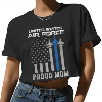 Veteran Vets Us Air Force Proud Mother Proud Air Force Mom Veteran Day Veterans Women Cropped T-shirt - Monsterry