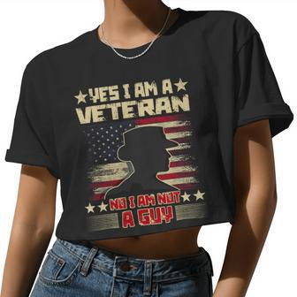 Veteran Vets Yes Im A Female Veteran Women Veterans Day 6 Veterans Women Cropped T-shirt - Monsterry UK