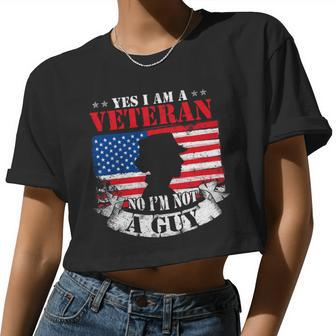 Veteran Vets Yes Im A Female Veteran Women Veterans Day Veterans Women Cropped T-shirt - Monsterry UK