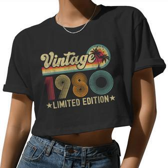 Vintage 1980 44 Year Old 44Th Birthday For Women Women Cropped T-shirt - Monsterry AU